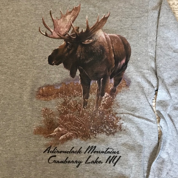 Cranberry Lake NY Moose long-sleeve t-shirt - Picture 2 of 5
